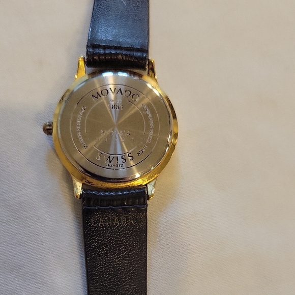 Movado Gold and Black Womans's Watch - Picture 3 of 6